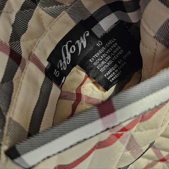 MOFFI REVERSIBLE quilted spring jacket cream and classic London plaid size 10 - Picture 12 of 12